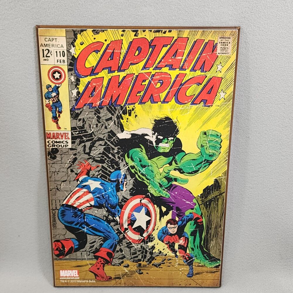Marvel Comics Captain America Wall Plaques 19.5x13 Steranko 110 Feb Wooden 2012